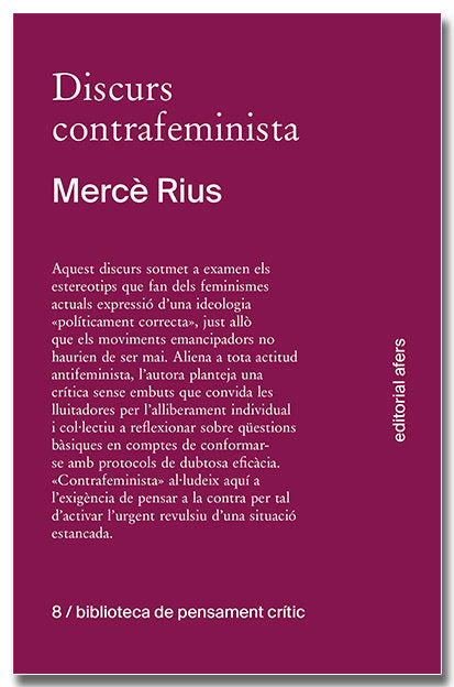 Discurs contrafeminista, de RIUS SANTAMARIA, MERCÔ | portada del libro