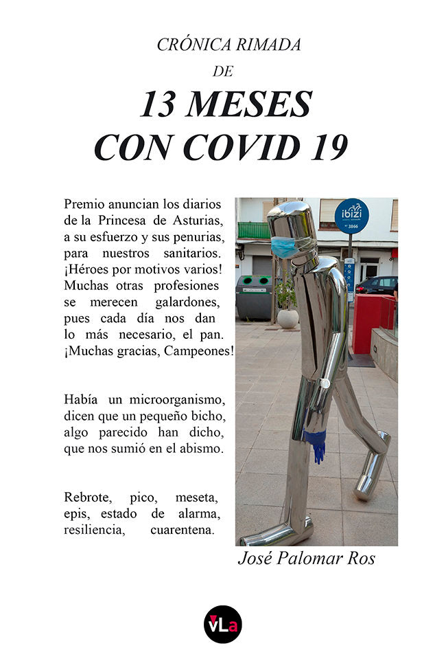 CRONICA RIMADA DE 13 MESES CON COVID 19, de PALOMAR ROS, JOSE | portada del libro