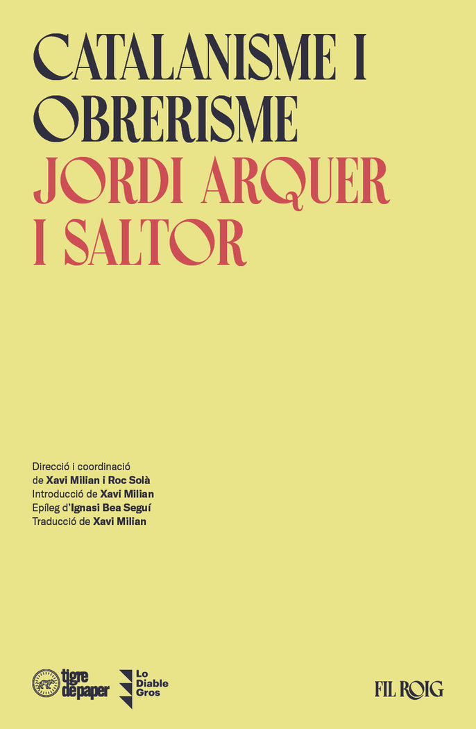 CATALANISME I OBRERISME, de ARQUER I SALTOR, JORDI | portada del libro