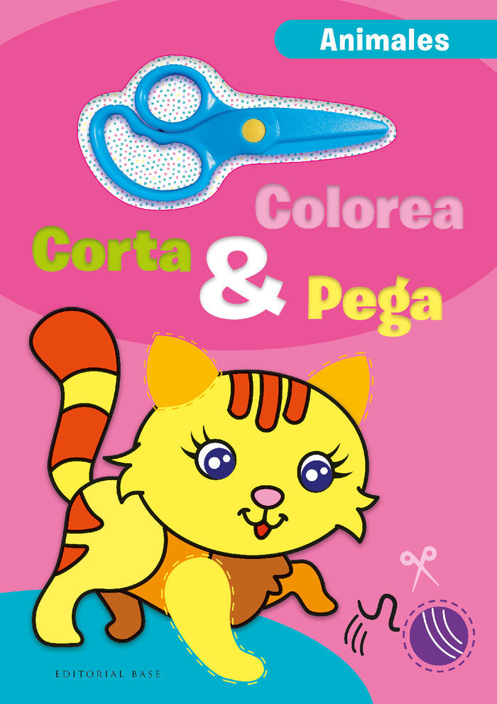 COLOREA, CORTA Y PEGA. ANIMALES, de , CARAMEL | portada del libro