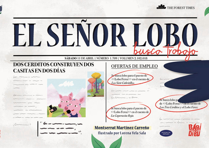 EL SEÑOR LOBO BUSCA TRABAJO, de MARTINEZ CARREÑO, MONTSERRAT | portada del libro