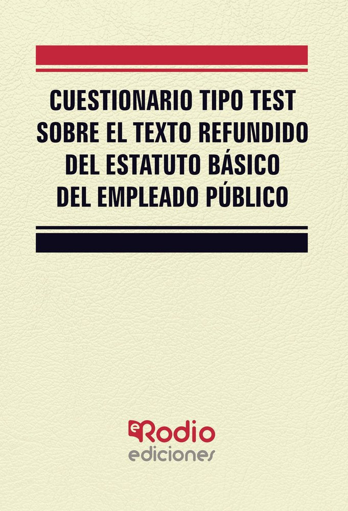 CUESTIONARIO TIPO TEST SOBRE EL TEXTO REFUNDIDO DE, de MIGUEL ANGEL GARCIA VALDERREY | portada del libro