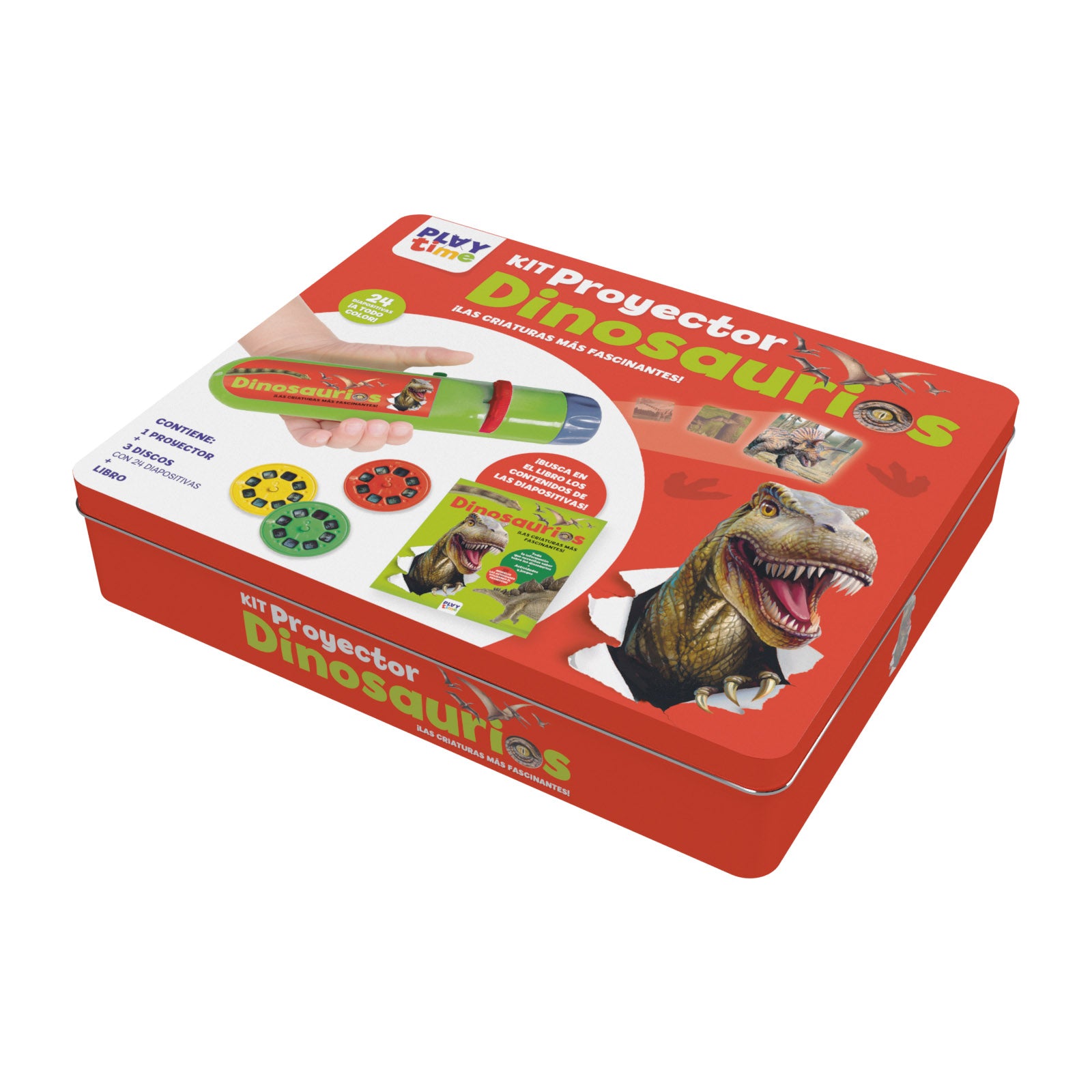 KIT PROYECTOR DINOSAURIOS (CAJA METALICA), de IMAGILAND | portada del libro