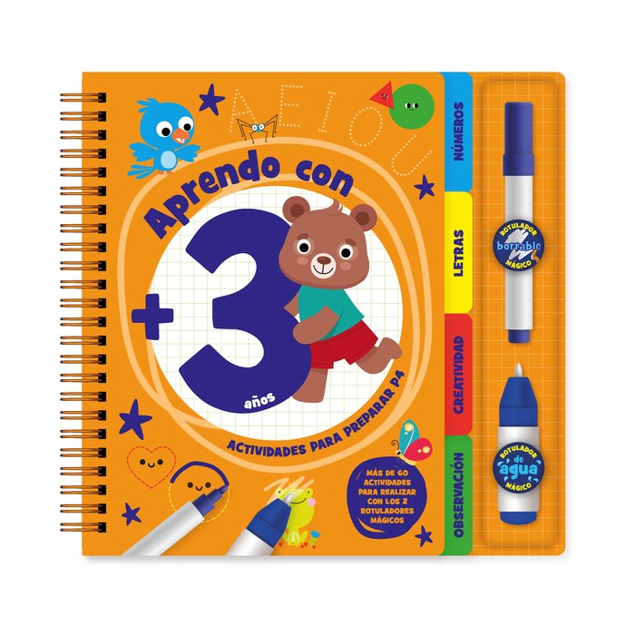 APRENDO CON - 3 AÑOS, de VARIOS | portada del libro