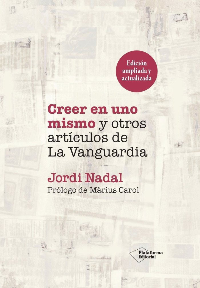 CREER EN UNO MISMO Y OTROS ARTICULOS VAN, de NADAL, JORDI | portada del libro
