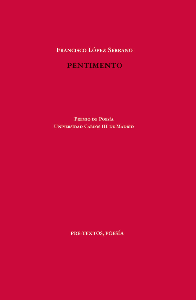 PENTIMENTO, de LOPEZ SERRANO | portada del libro