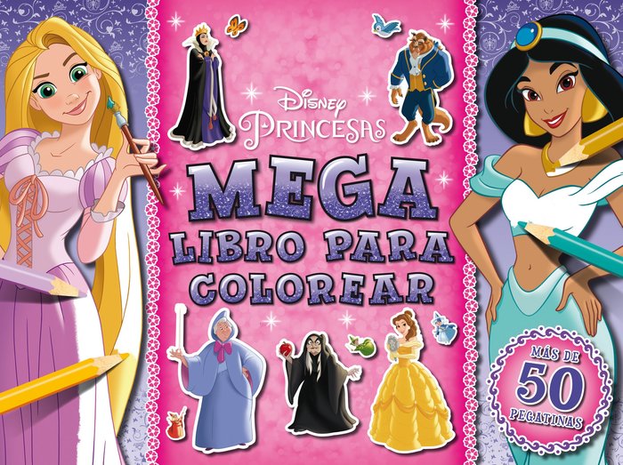 PRINCESAS. MEGALIBRO PARA COLOREAR 3, de DISNEY | portada del libro