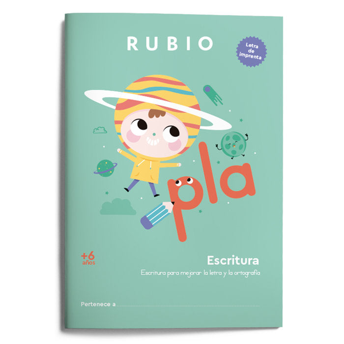 ESCRITURA CON LETRA DE IMPRENTA +6 AÑOS A4 RUBIO | portada del libro
