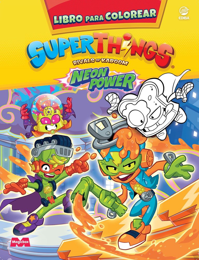 LIBRO PARA COLOREAR SUPERTHINGS NEON POWER - ESPAÑA | portada del libro