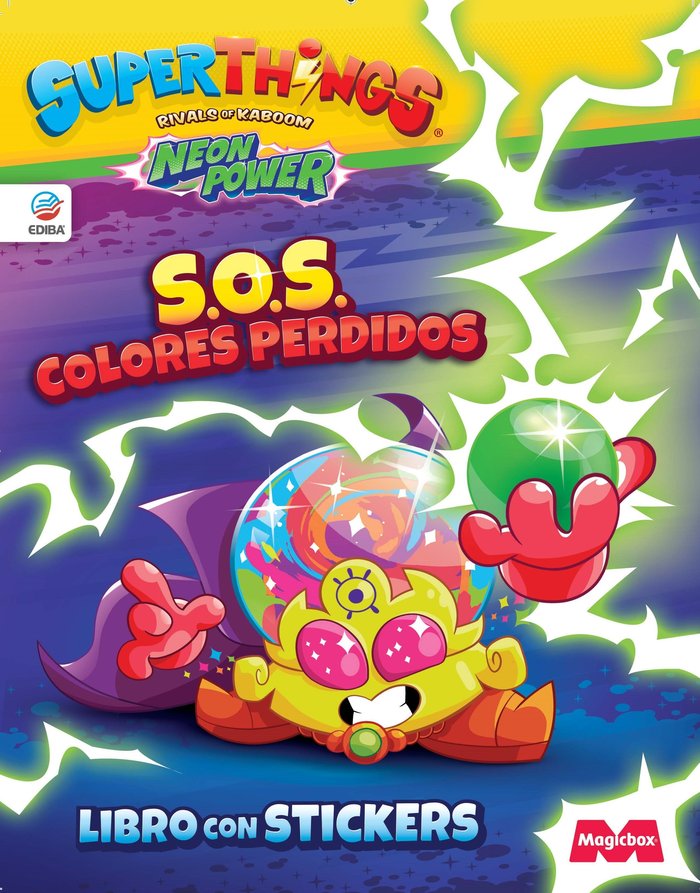 LIBRO DE STICKERS SUPERTHINGS NEON POWER ESPAÑA | portada del libro