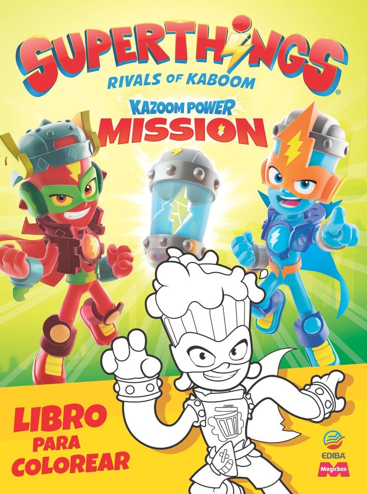 LIBRO PARA COLOREAR SUPERTHINGS KAZOOM POWER - MISSION | portada del libro