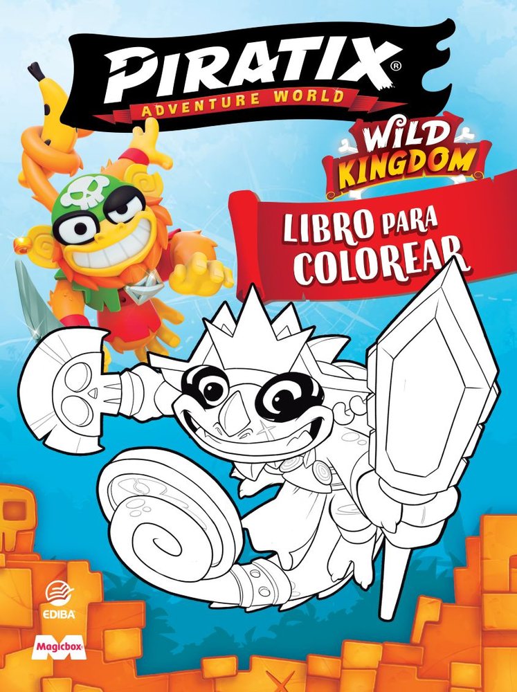 LIBRO PARA COLOREAR PIRATIX Nº 1 - WILD KINGDOM | portada del libro