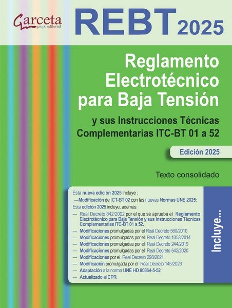 REGLAMENTO ELECTROTECNICO PARA BAJA TENSION. REBT 2025. | portada del libro