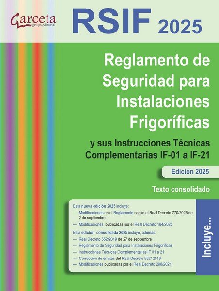 REGLAMENTO DE SEGURIDAD PARA INSTALACIONES FRIGORIFICAS (RSIF 2025) | portada del libro