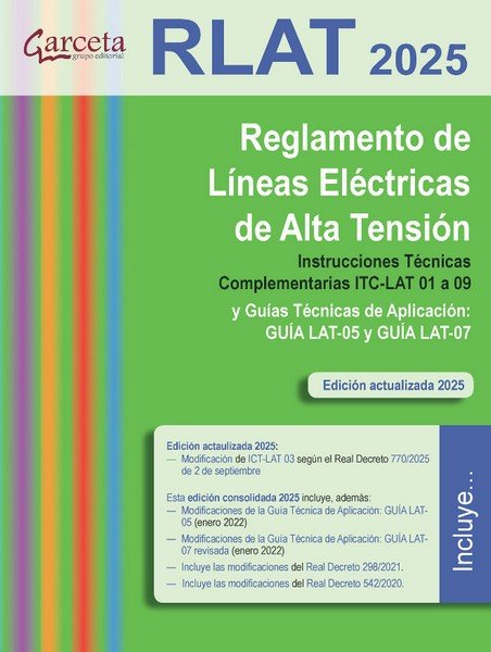 REGLAMENTO DE LINEAS ELECTRICAS DE ALTA TENSION ( RLAT 2025) | portada del libro