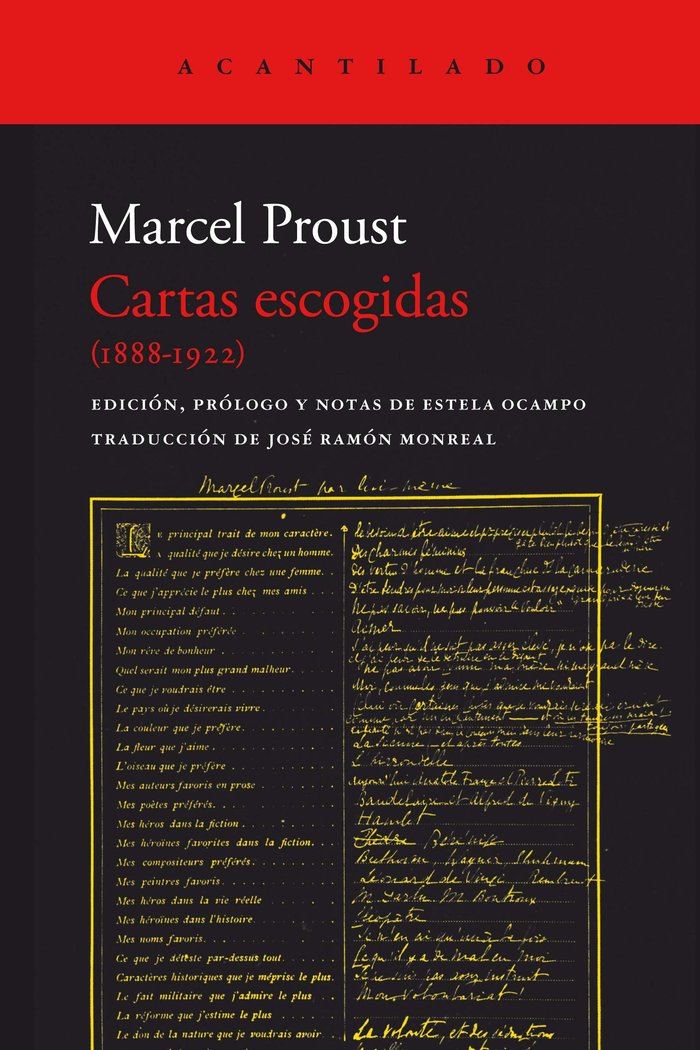 CARTAS ESCOGIDAS, de MARCEL PROUST | portada del libro