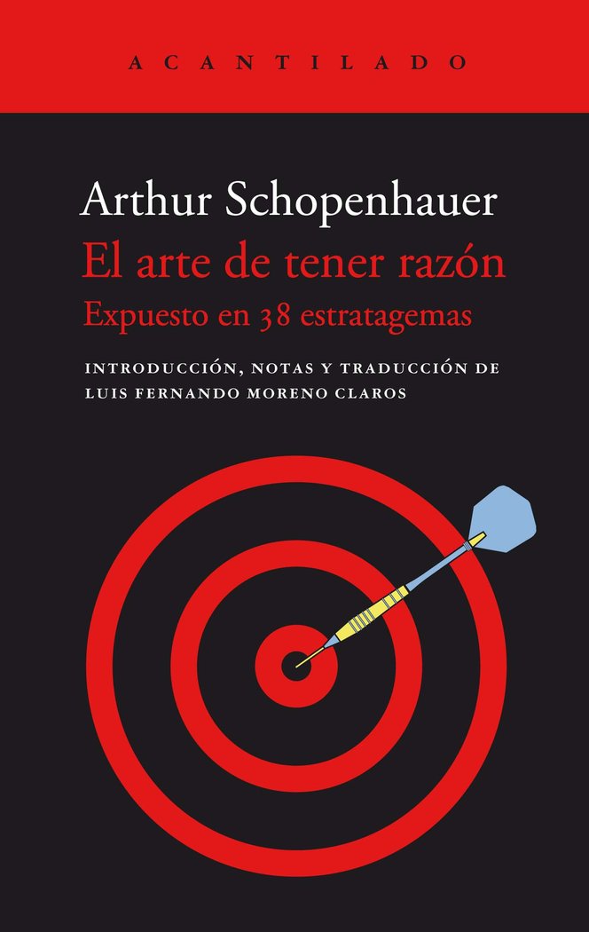 EL ARTE DE TENER RAZON, de ARTHUR SCHOPENHAUER | portada del libro