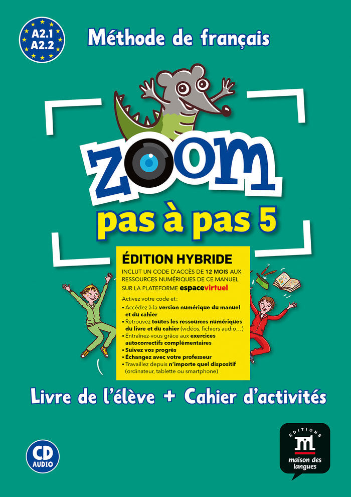 ZOOM PAS A PAS 5 ED. HYBRIDE LIVRE + CAHIER, de JONVILLE, CATHERINE | portada del libro