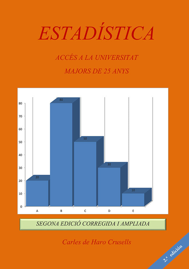 ESTADISTICA - ACCES A LA UNIVERSITAT, de CARLES DE HARO CRUSELLS | portada del libro