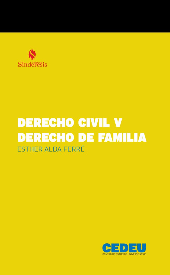 DERECHO CIVIL V DERECHO DE FAMILIA, de ALBA FERRE& X00301 | portada del libro
