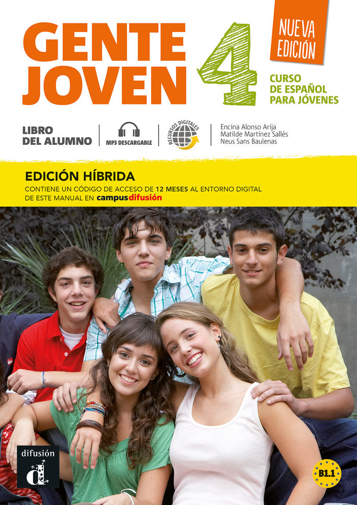 GENTE JOVEN NE 4 ED HIBRIDA LIBRO DEL ALUMNO | portada del libro