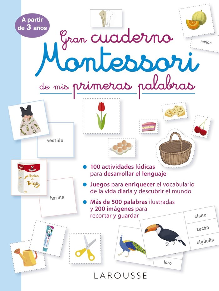 Gran cuaderno Montessori de mis primeras palabras, de EDITIONS LAROUSSE | portada del libro
