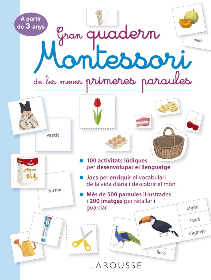 Gran quadern Montessori de les meves primeres paraules, de EDITIONS LAROUSSE | portada del libro