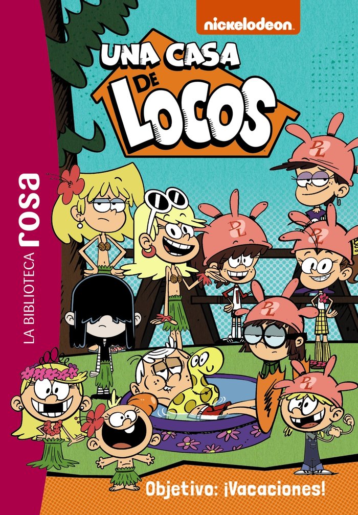 BIBLIOTECA ROSA UNA CASA DE LOCOS 4 OBJETIVO VACACIONES, de VARIOS AUTORES | portada del libro