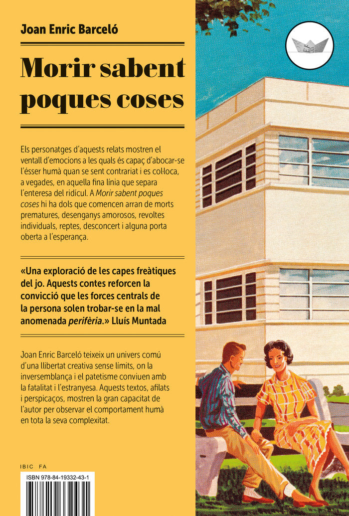 MORIR SABENT POQUES COSES, de BARCELO, JOAN ENRIC | portada del libro