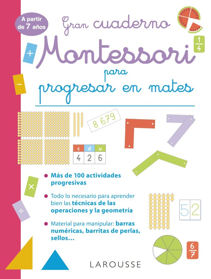 GRAN CUADERNO MONTESSORI PARA PROGRESAR EN MATES. A PARTIR D, de URVOY, DELPHINE | portada del libro