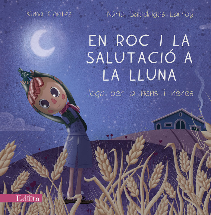EN ROC I LA SALUTACIO A LA LLUNA. IOGA PER A NENS I NENES, de KIMA CONTES | portada del libro
