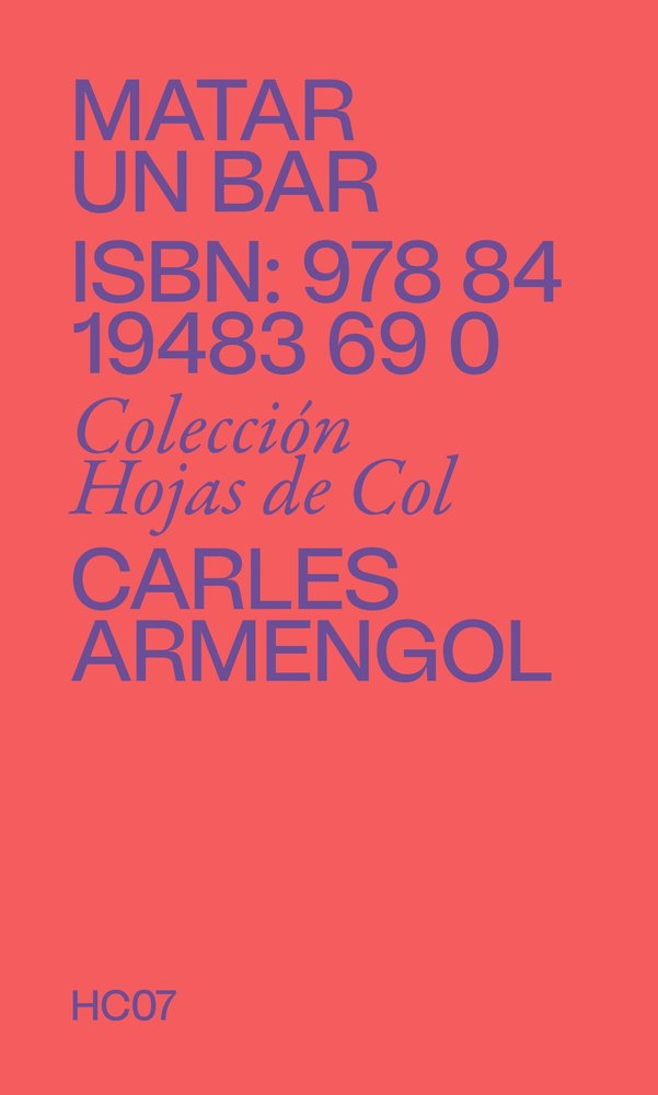 MATAR UN BAR, de ARMENGOL, CARLES | portada del libro