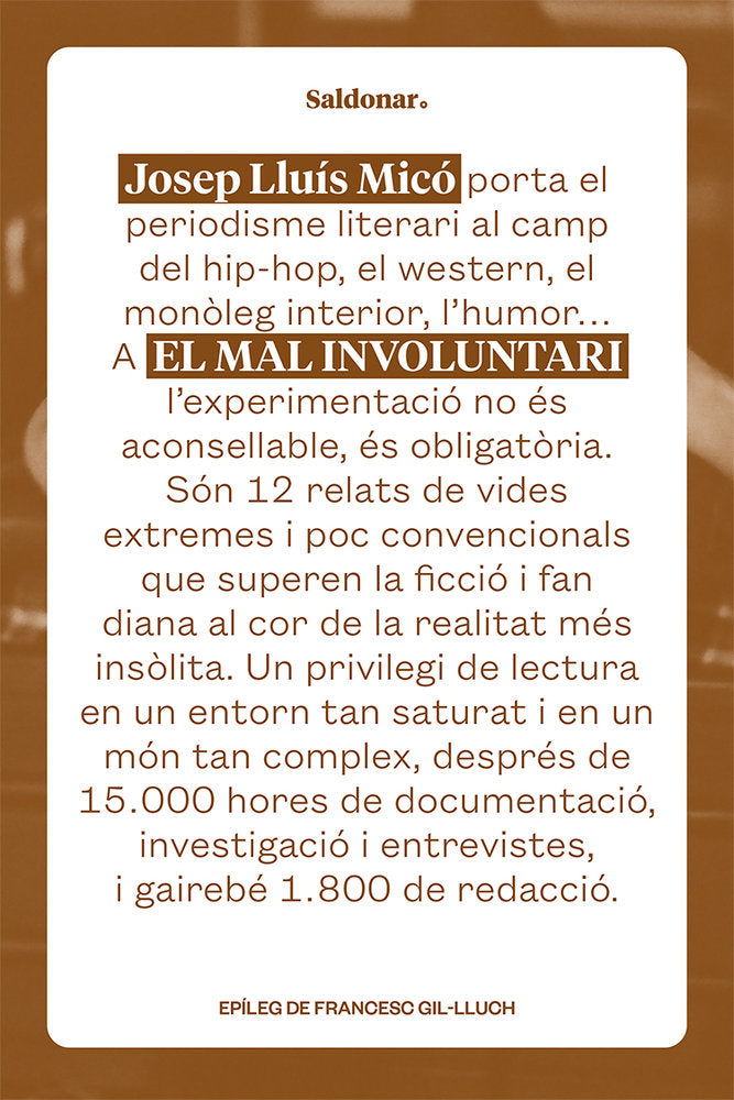 EL MAL INVOLUNTARI, de MICO, JOSEP LLUIS | portada del libro