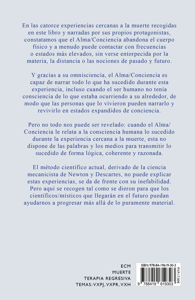 EL ALMA EN LA EXPERIENCIA CERCANA A LA MUERTE, de LOPEZ MARTINEZ, JUAN JOSE | portada del libro