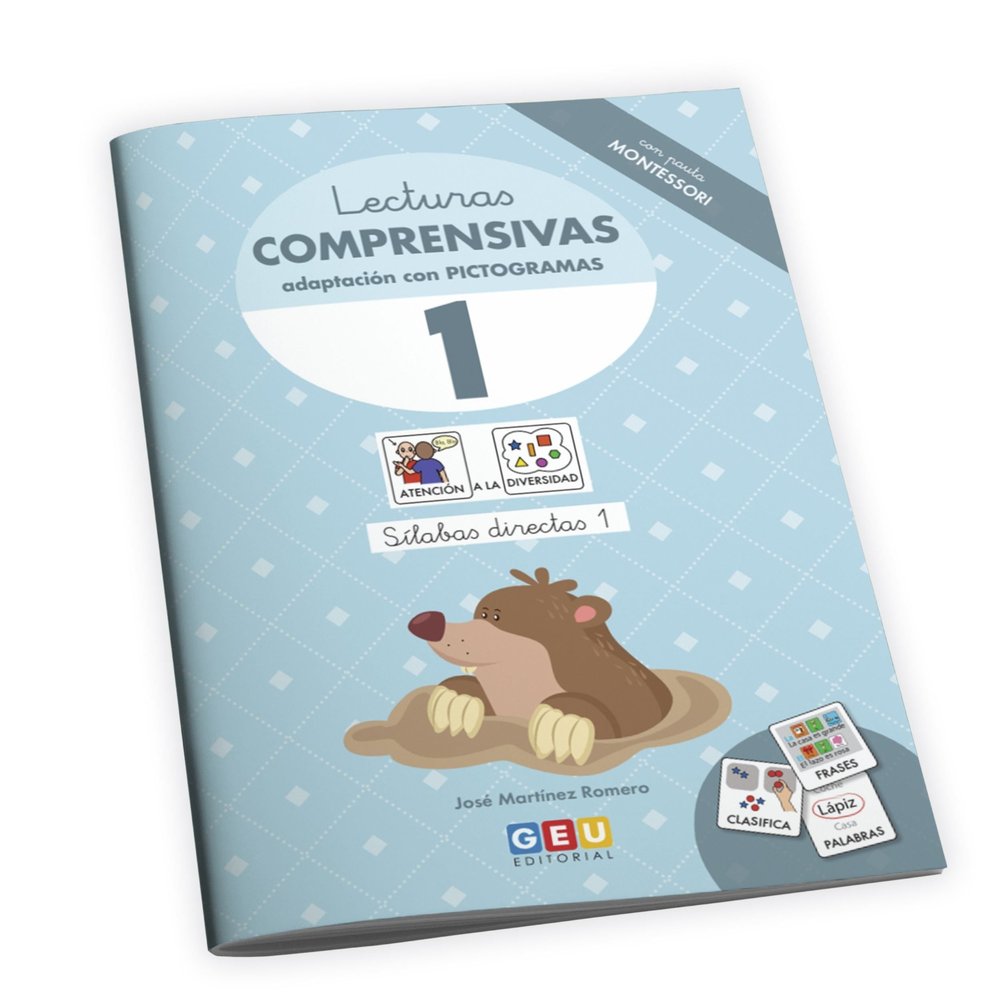 LECTURAS COMPRENSIVAS 1 CON PICTOGRAMAS PAUTA MONTESSORI, de VV.AA. | portada del libro