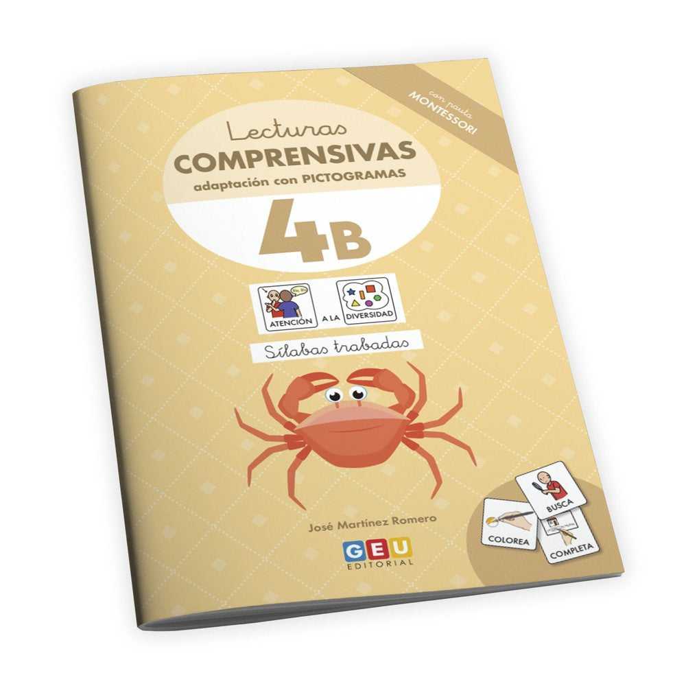 LECTURAS COMPRENSIVAS 4B CON PICTOGRAMAS PAUTA MONTESSORI | portada del libro