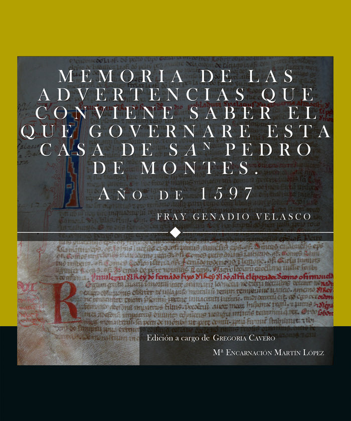 MEMORIA DE LAS ADVERTENCIAS QUE CONVIENE SABER EL QUE GOVERN, de VELASCO, FRAY GENADIO | portada del libro