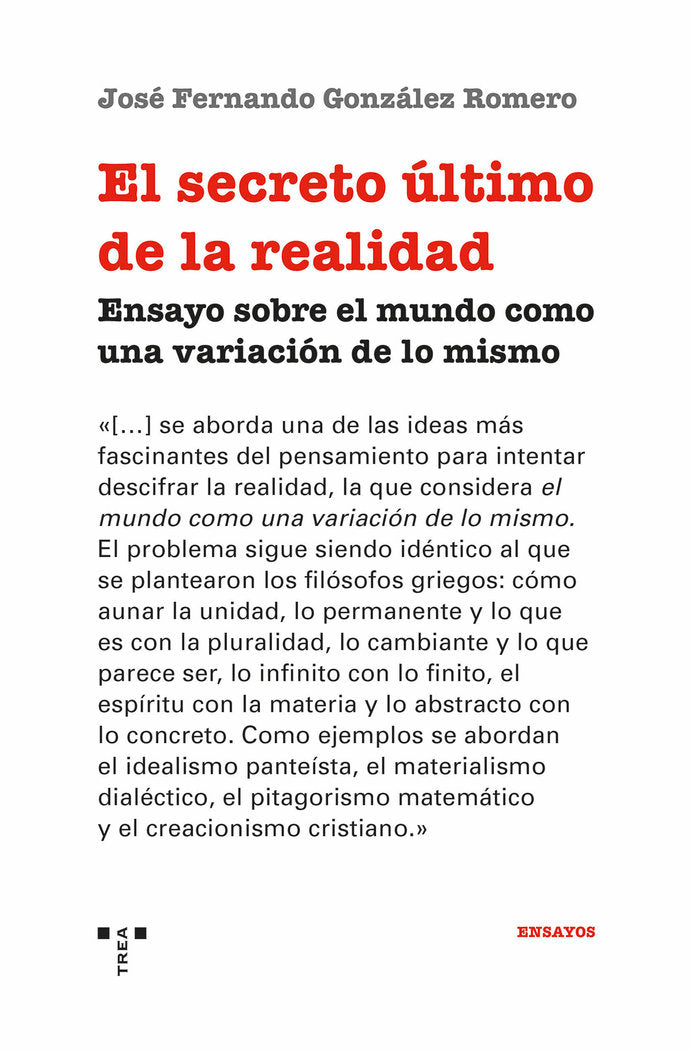 EL SECRETO ÚLTIMO DE LA REALIDAD, de González Romero,José Fernando | portada del libro