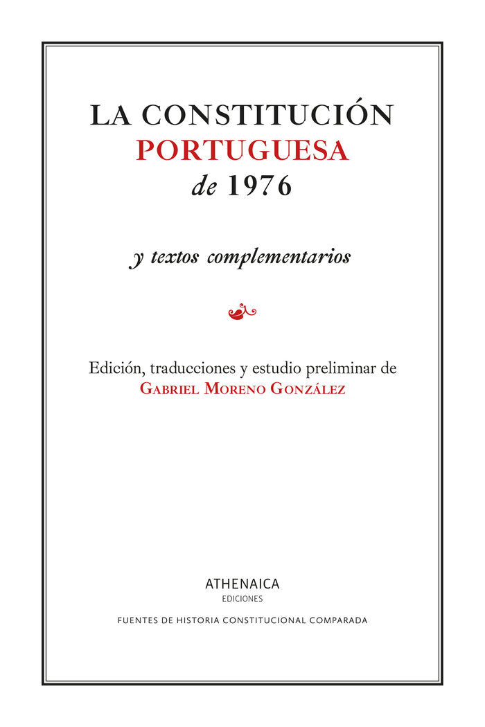 LA CONSTITUCION PORTUGUESA DE 1976, de MORENO GONZALEZ, GABRIEL | portada del libro