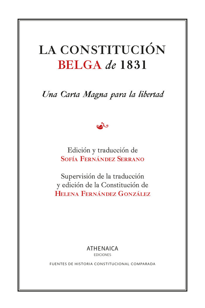 LA CONSTITUCION BELGA DE 1831, de FERNANDEZ-SERRANO, SOFIA | portada del libro