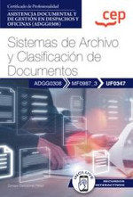 MANUAL SISTEMAS DE ARCHIVO Y CLASIFICACION DE DOCUMENTOS UF | portada del libro