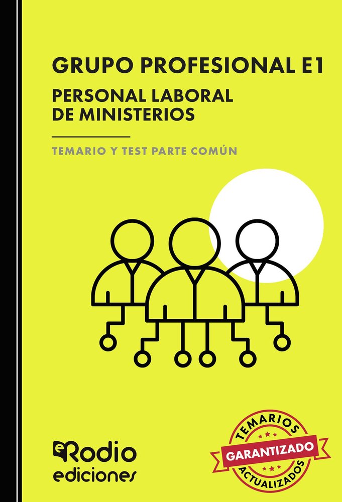 GRUPO PROFESIONAL E1 PERSONAL LABORAL DE MINISTERIOS. TEMAR, de RODIO, EDICIONES | portada del libro