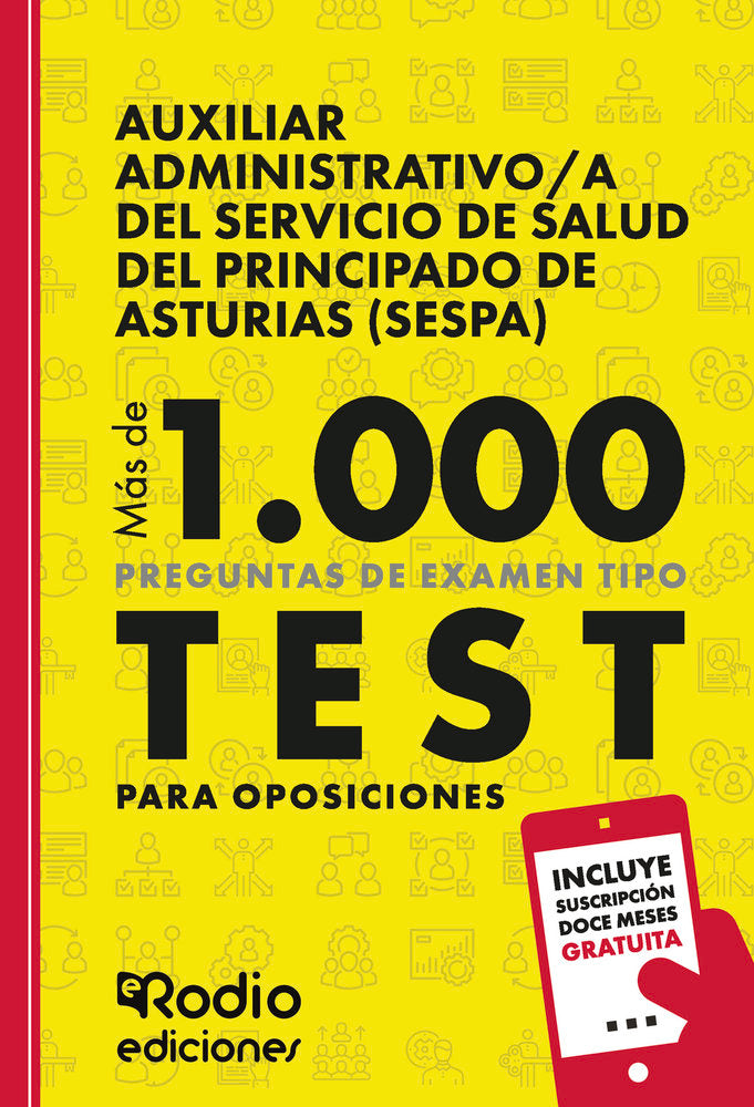 Auxiliar Administrativo a del Servicio de Salud del Principado de Asturias (SESPA), de RODIO, EDICIONES | portada del libro