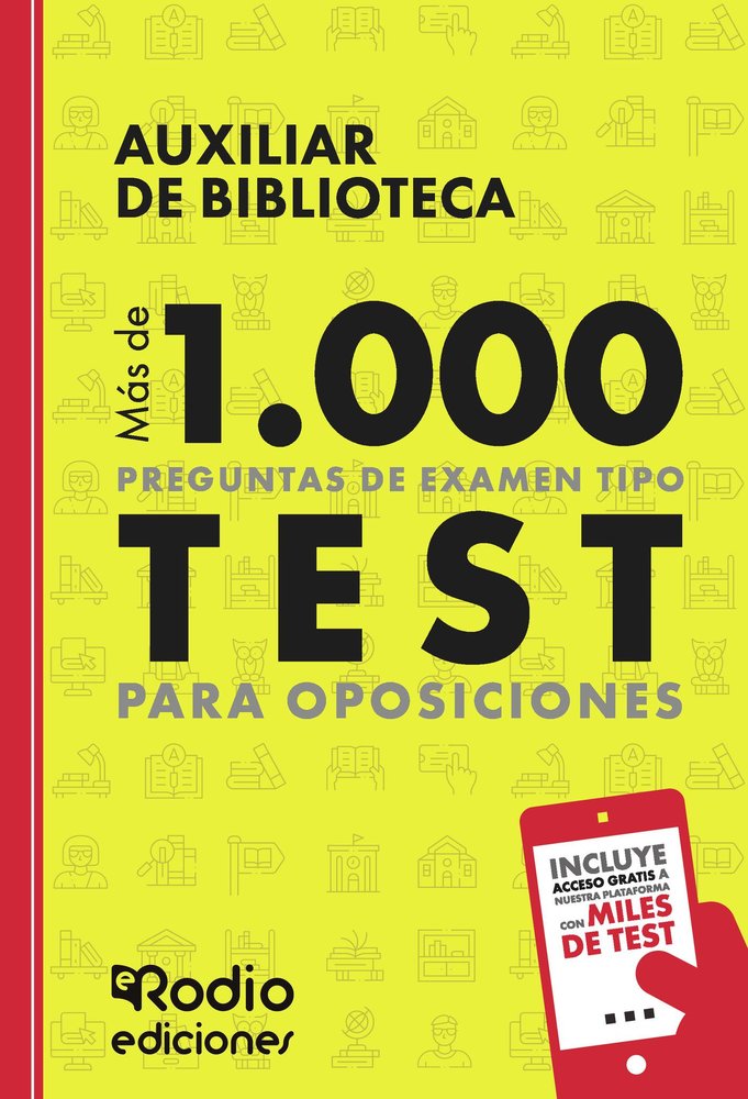 AUXILIAR DE BIBLIOTECA. MAS DE 1.000 PREGUNTAS DE, de EDICIONES RODIO RODIO | portada del libro