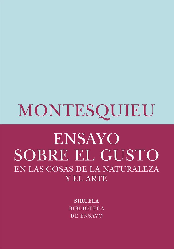 ENSAYO SOBRE EL GUSTO, de MONTESQUIEU, | portada del libro