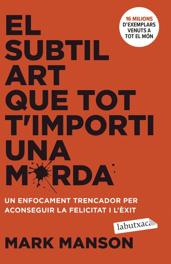 EL SUBTIL ART QUE TOT T'IMPORTI UNA MERDA, de MANSON, MARK | portada del libro