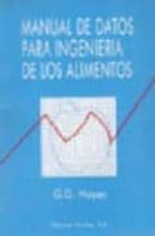 Manual de datos para ingeniería de los alimentos, de G. D. HAYES | portada del libro