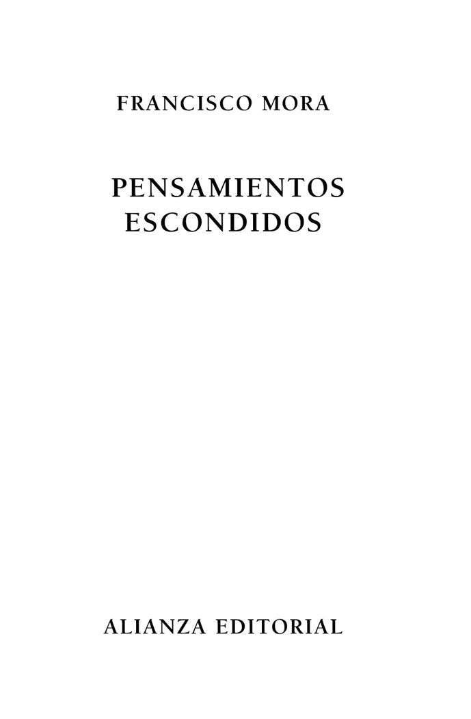 Pensamientos escondidos, de Mora Teruel, Francisco | portada del libro