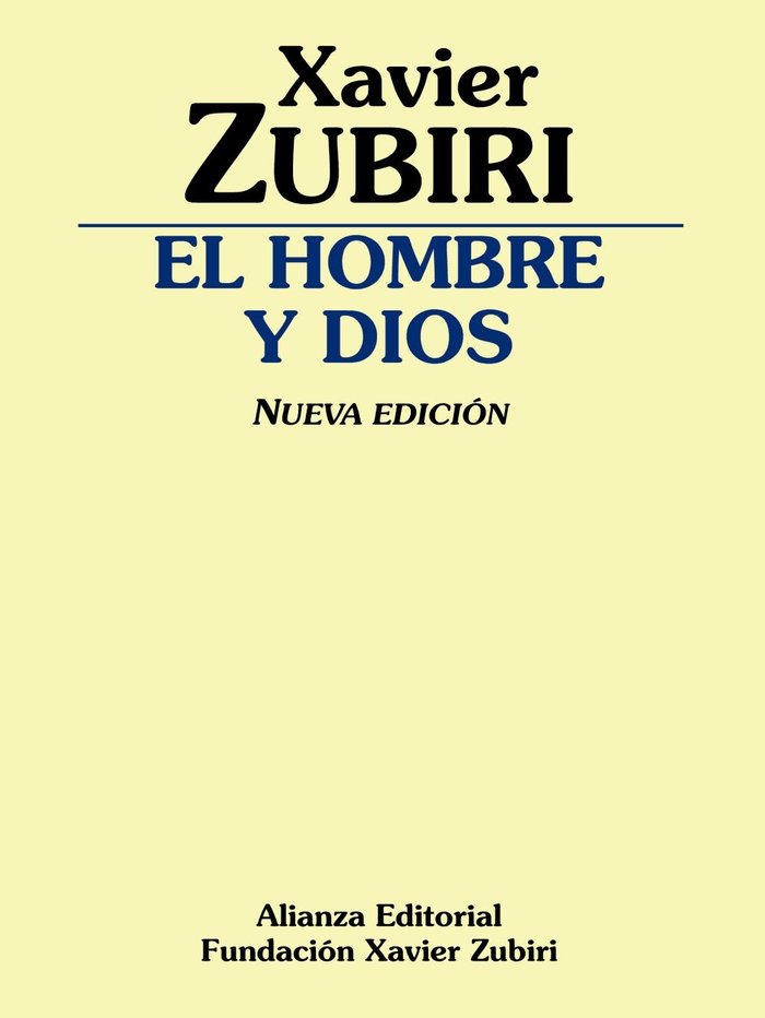 El hombre y Dios, de Zubiri, Xavier | portada del libro