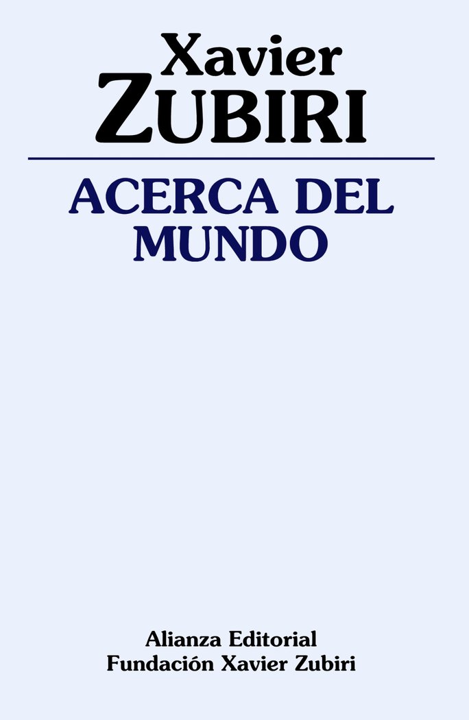 Acerca del mundo, de Zubiri, Xavier | portada del libro